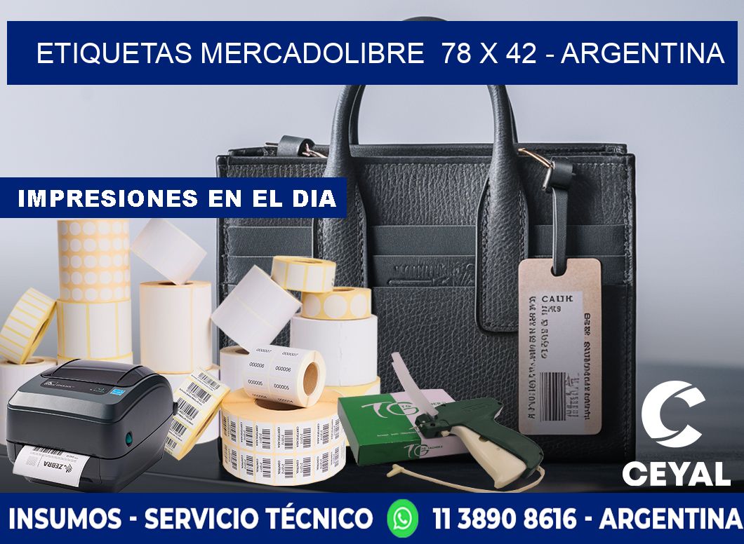 ETIQUETAS MERCADOLIBRE  78 x 42 - ARGENTINA