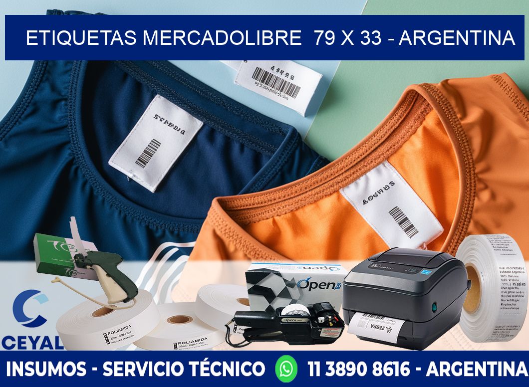 ETIQUETAS MERCADOLIBRE  79 x 33 - ARGENTINA