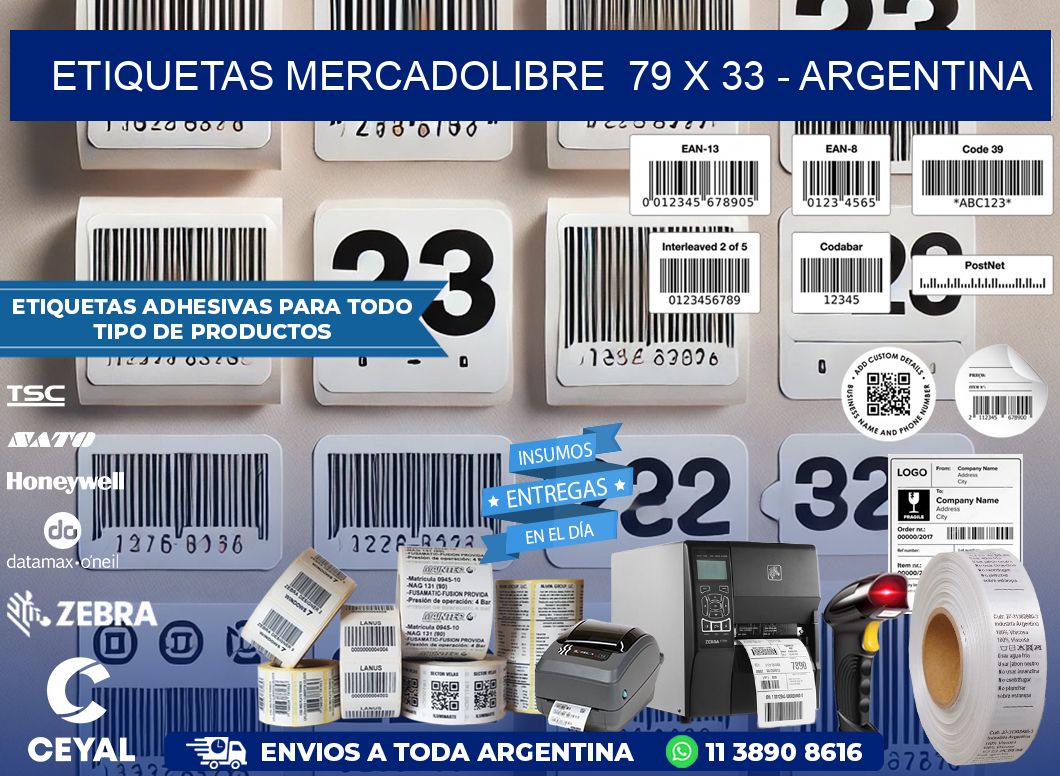 ETIQUETAS MERCADOLIBRE  79 x 33 – ARGENTINA