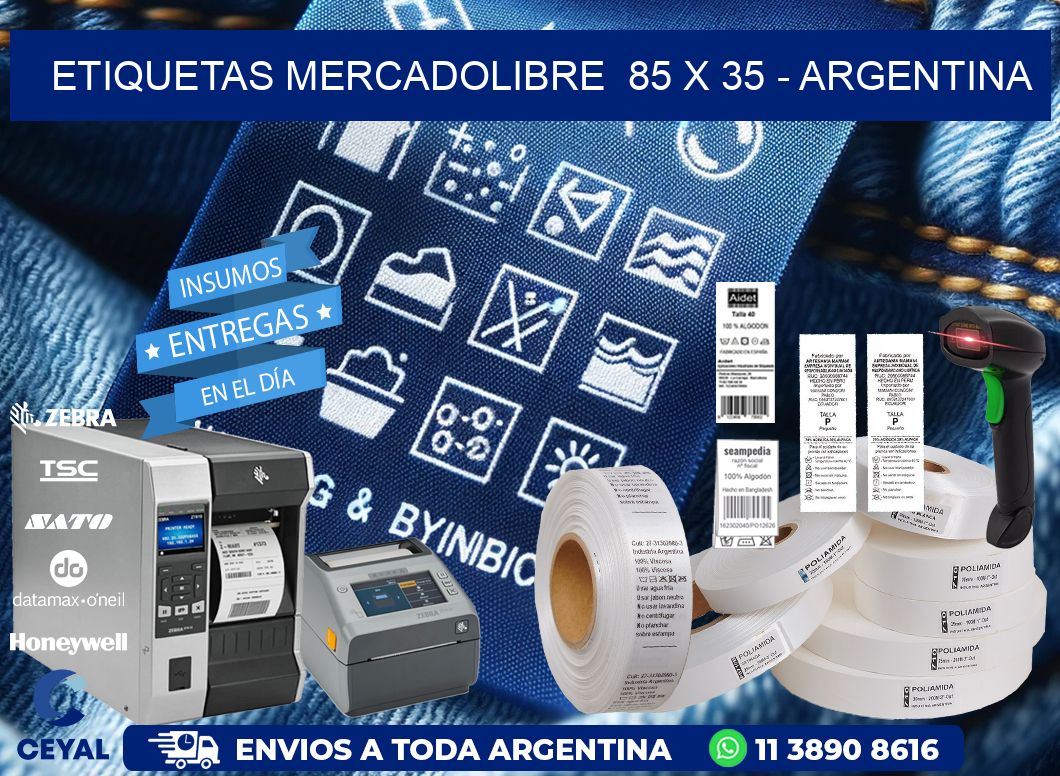 ETIQUETAS MERCADOLIBRE  85 x 35 - ARGENTINA