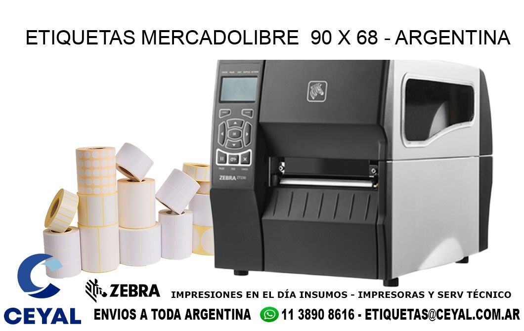 ETIQUETAS MERCADOLIBRE  90 x 68 - ARGENTINA