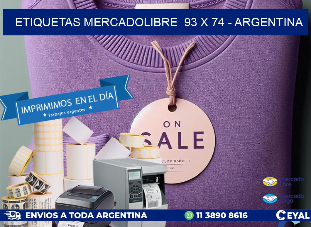 ETIQUETAS MERCADOLIBRE  93 x 74 - ARGENTINA