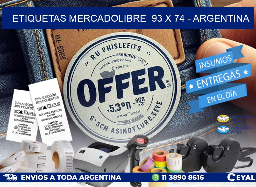 ETIQUETAS MERCADOLIBRE  93 x 74 – ARGENTINA