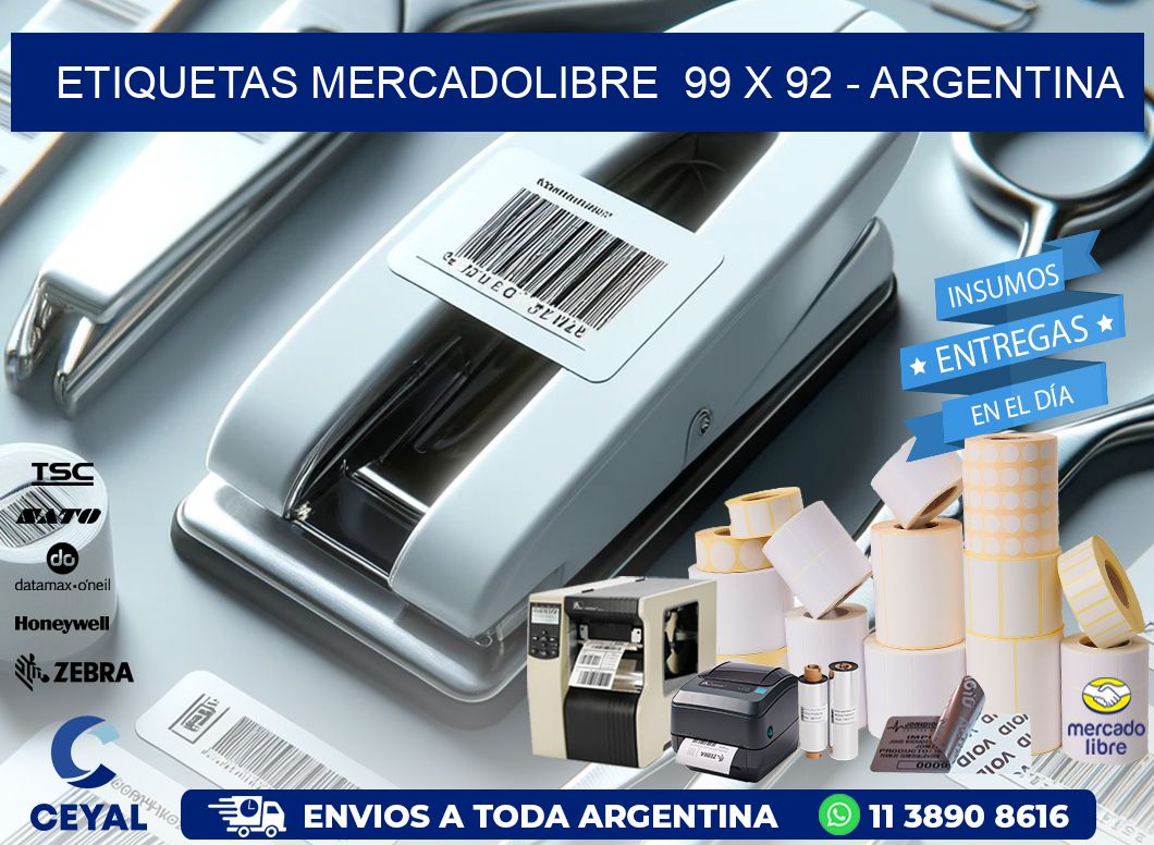 ETIQUETAS MERCADOLIBRE  99 x 92 - ARGENTINA