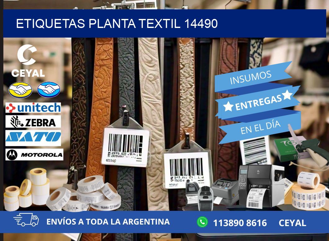 ETIQUETAS PLANTA TEXTIL 14490