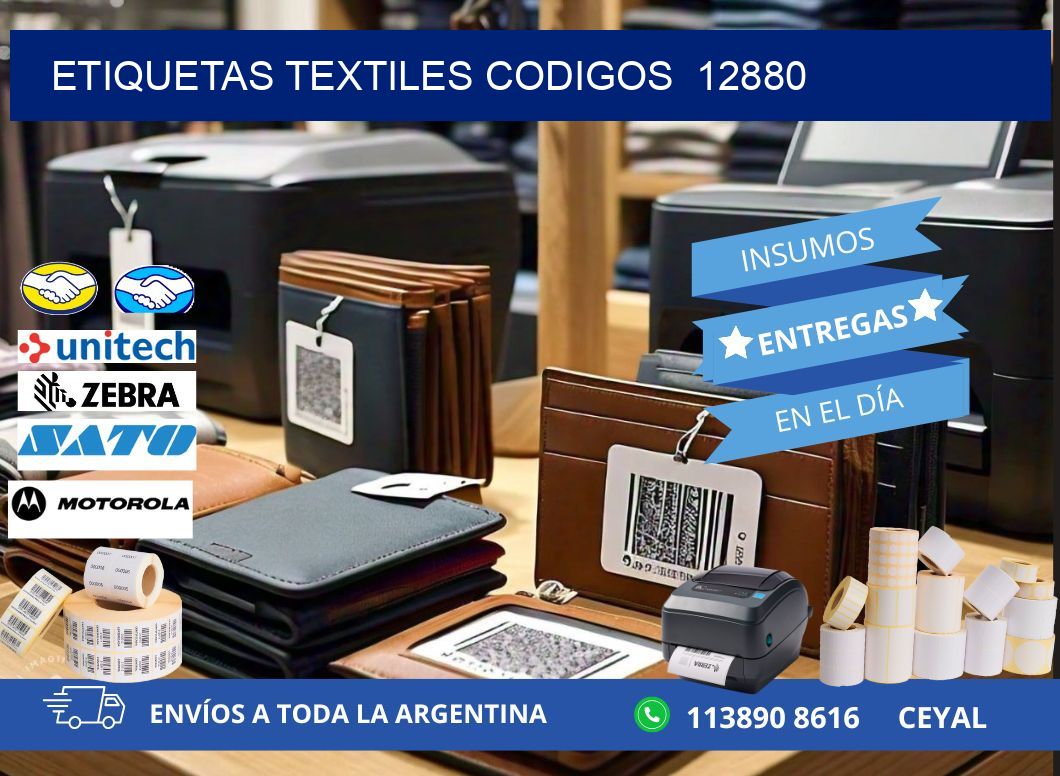 ETIQUETAS TEXTILES CODIGOS  12880