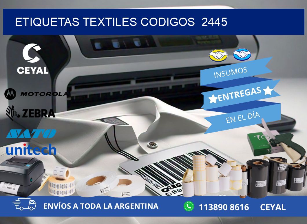 ETIQUETAS TEXTILES CODIGOS  2445