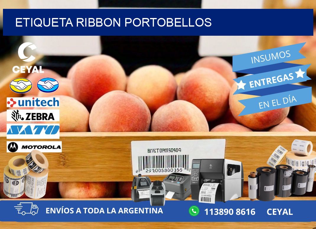 ETIQUETA RIBBON PORTOBELLOS