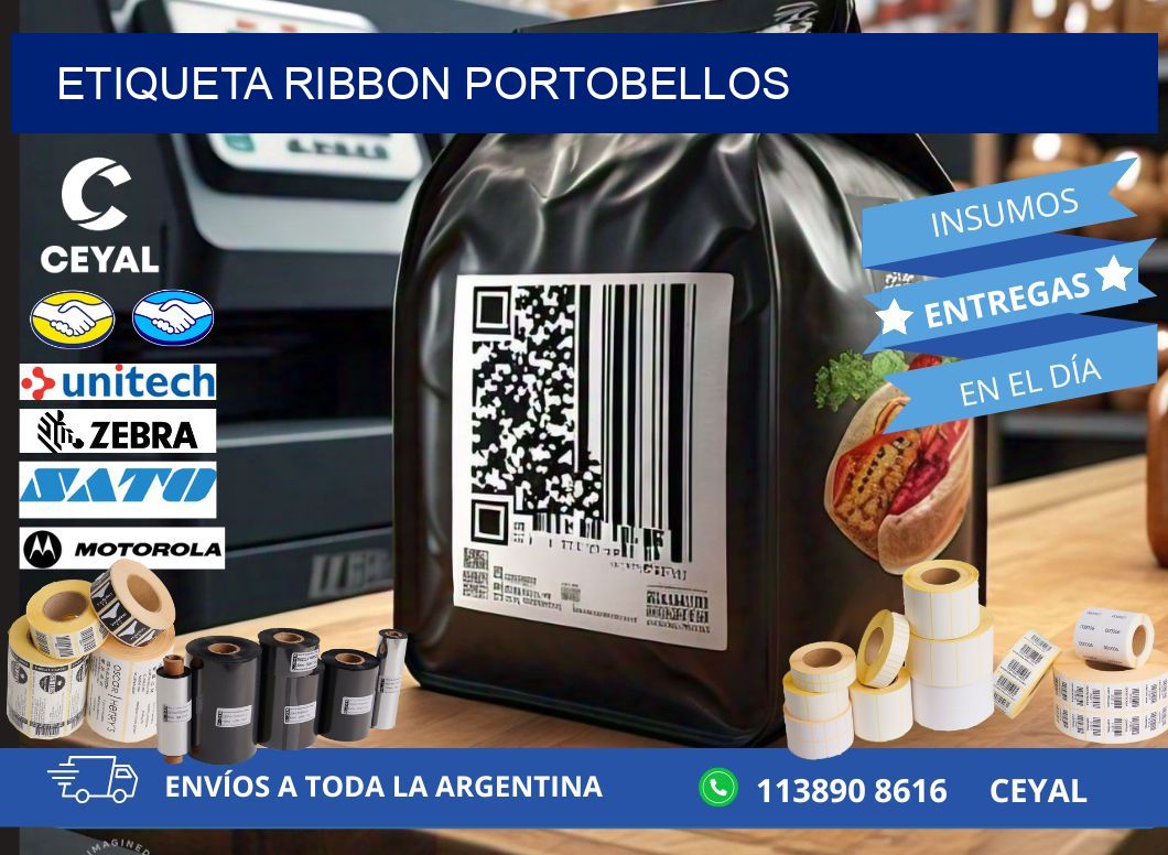 ETIQUETA RIBBON PORTOBELLOS