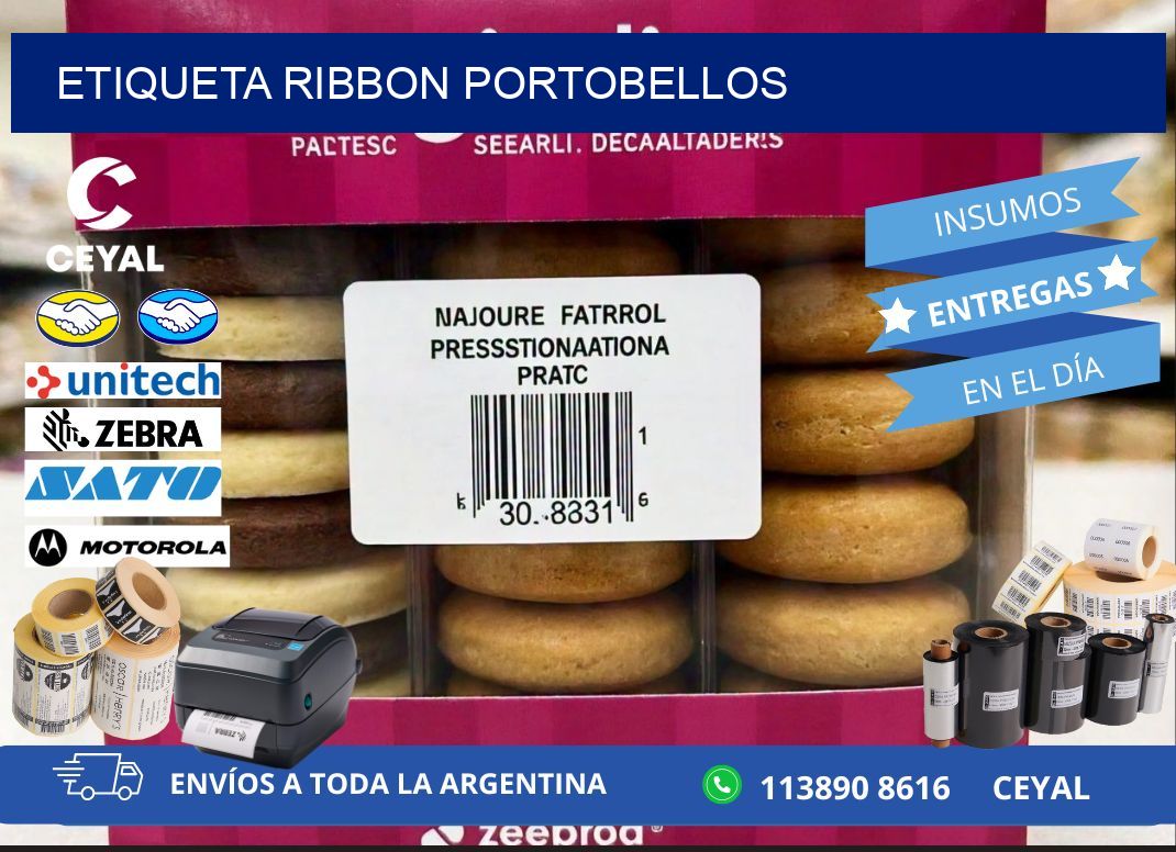 ETIQUETA RIBBON PORTOBELLOS