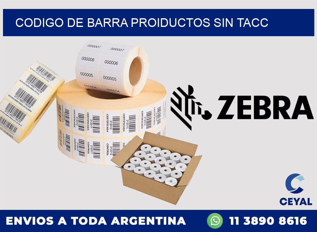 codigo de barra PROIDUCTOS SIN TACC